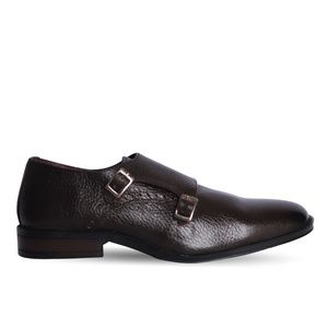 LEATHER OXFORD MONK STRAP SHOES